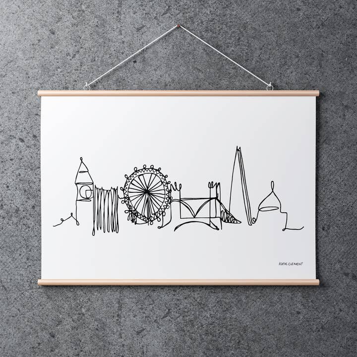 Impression d'art giclée London Just A Line pour la vente par Katie Clement Illustration