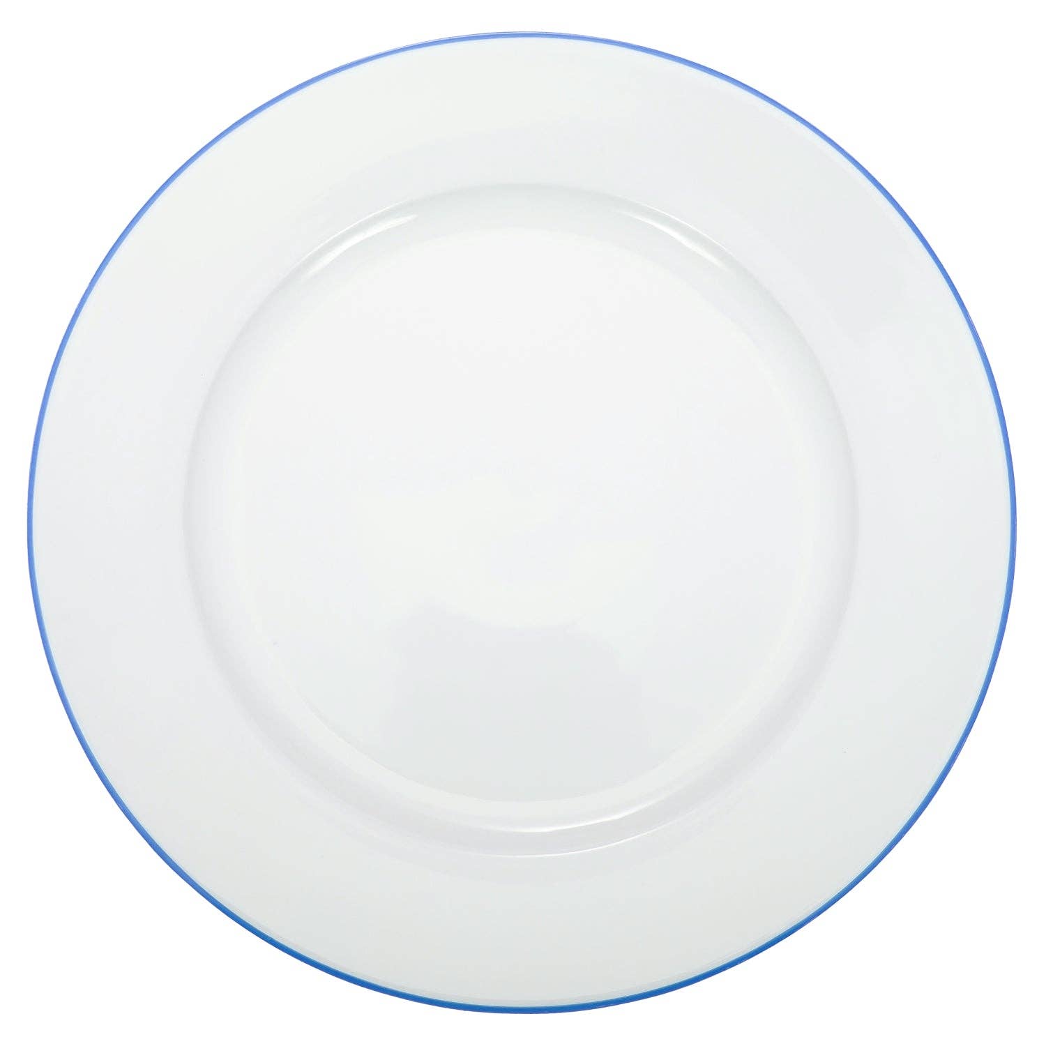 Happy Homewares – wholesale Dinner plate – Set of 4 Durable White Ceramic Dinner Plates with Elegant Blue Rim1