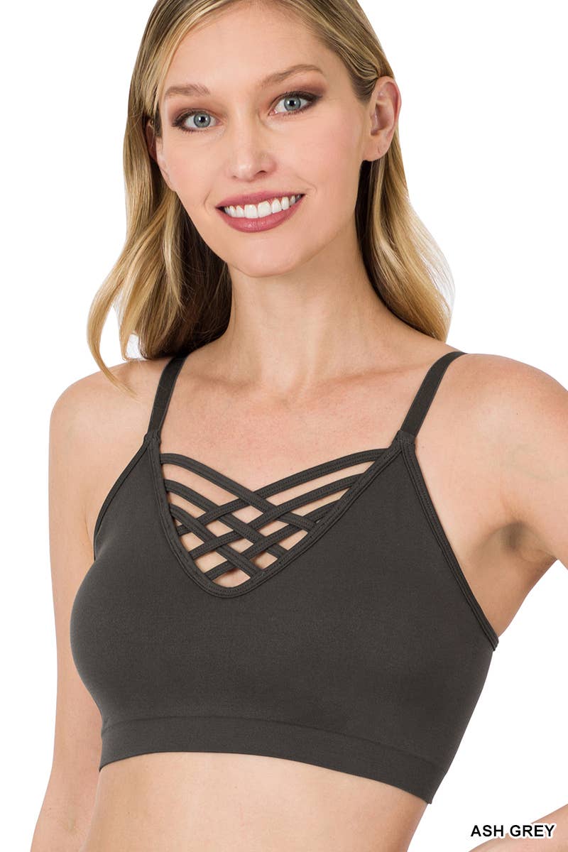 VERDE BRILLANTE - 111322 Bralette de rejilla con almohadillas de sujetador extraíbles de venta al por mayor en Faire19