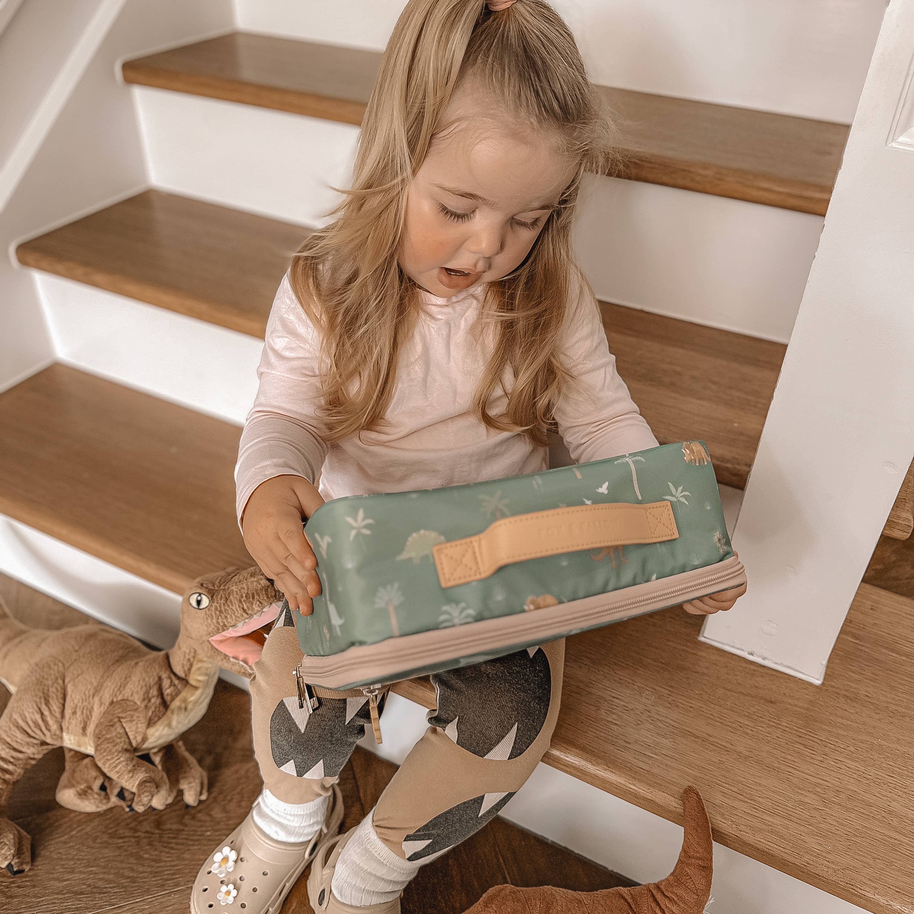 Fox & Fallow - Venta al por mayor Bolsa para almuerzo/fiambrera - Niños - Bolsa de Almuerzo Grande Dinos6