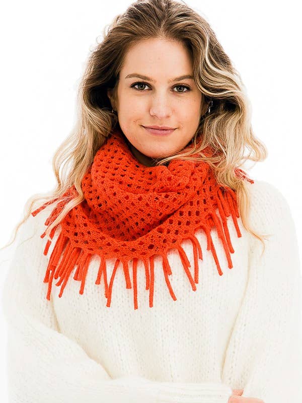 Mini Hole Cut Out Knitted Infinity Scarves for wholesale by Cap Zone