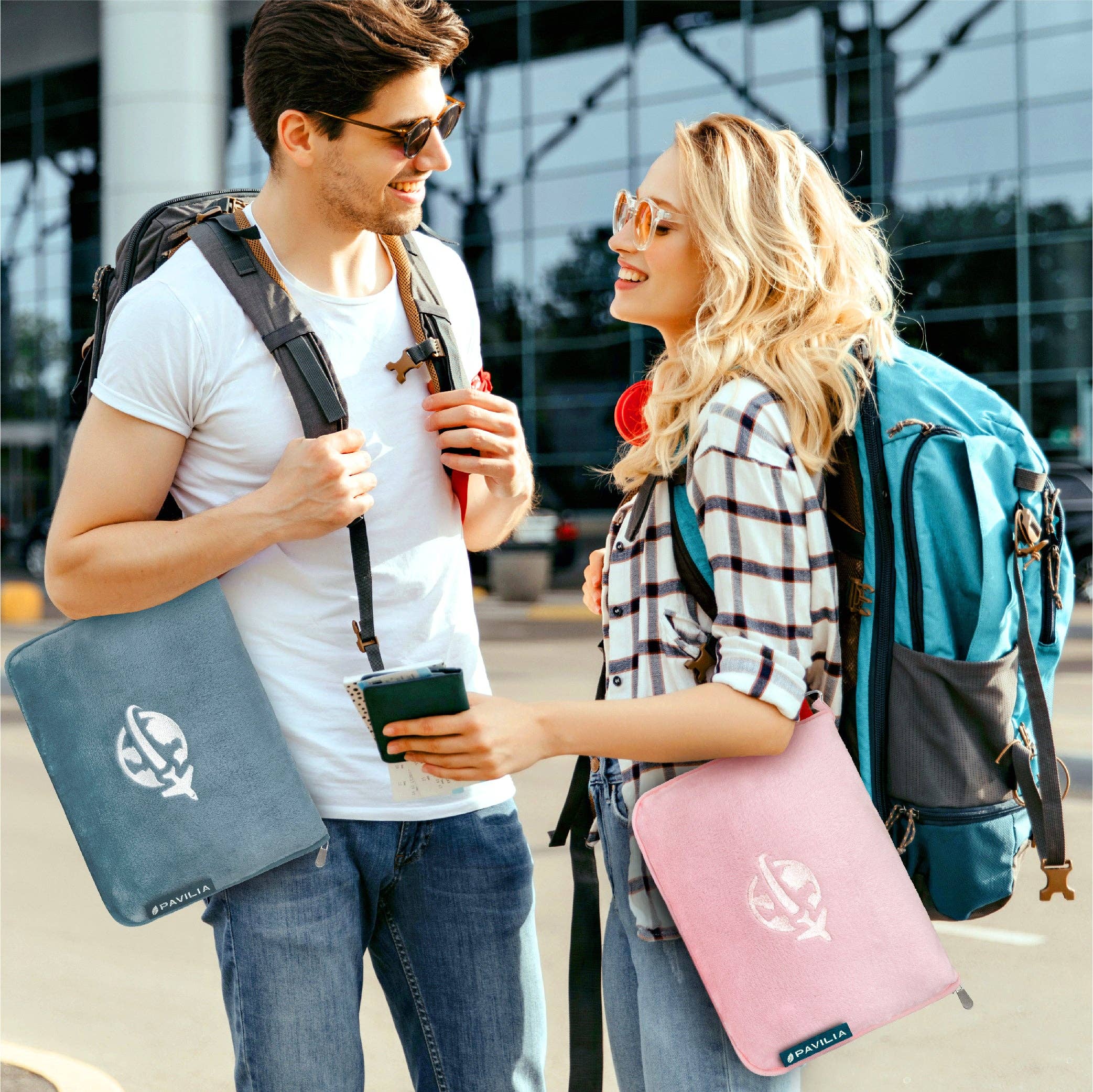 Pavilia - Vente Couvertures de voyage - Coussin de voyage en polaire portable55