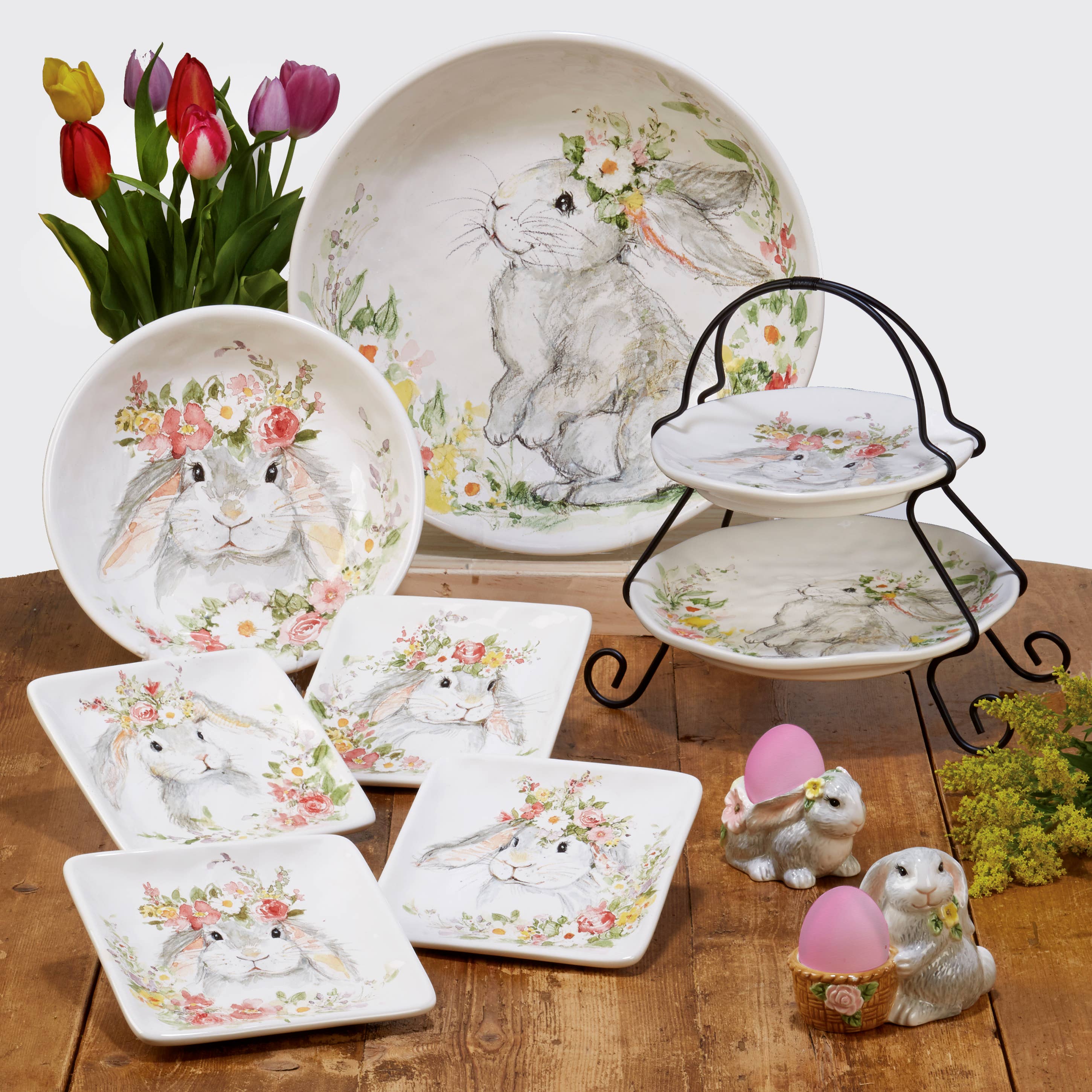 Certified International - Venta al por mayor Plato grande - Plato para canapés de Pascua Sweet Bunny, 6 unidades1