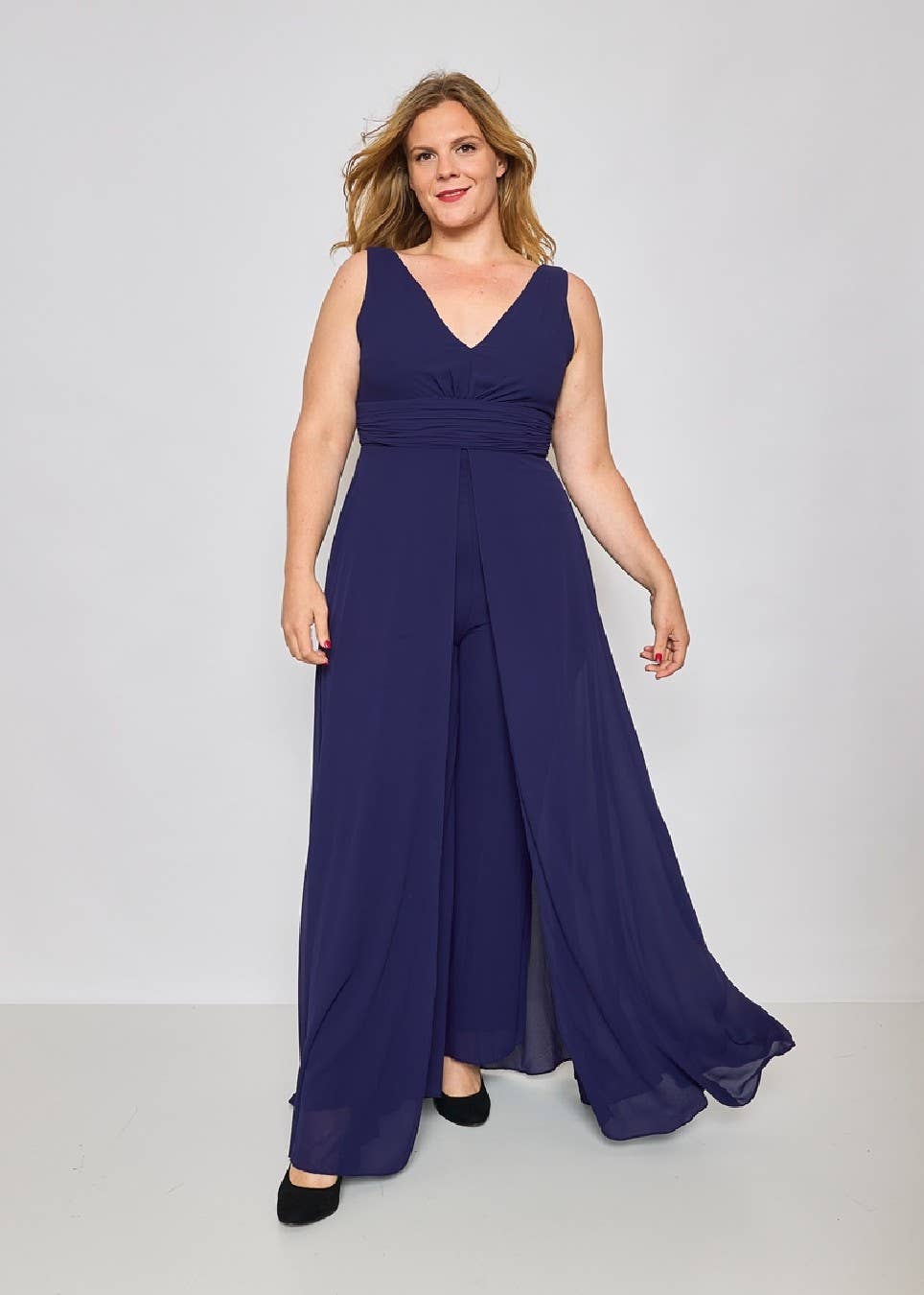 Eva & Lola - Epsilonn - Wholesale Dress - Women's - R1451QS - Plus Size V-Neck Jumpsuit9