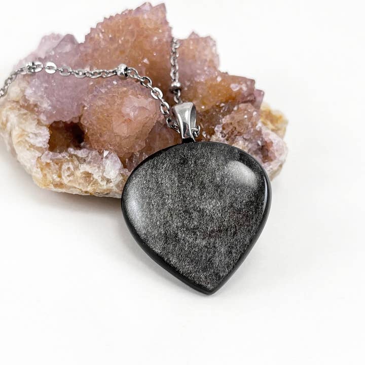 Colar de Obsidiana Dourada com Corrente de Aço Inoxidável por atacado de GEOFOX Wares of the Earth