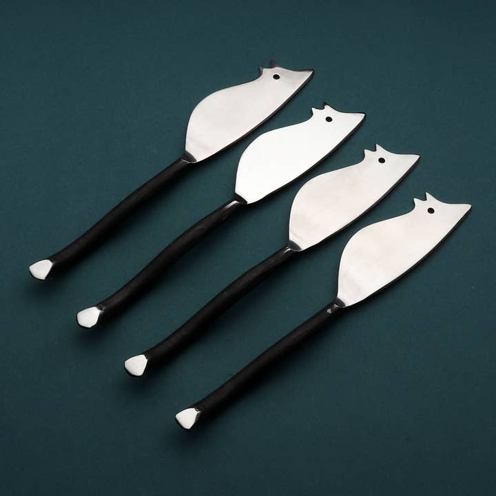 Twig Ratoncito Cheese Spreader/Knife 4 Pc. Set for wholesale by INOX artisans
