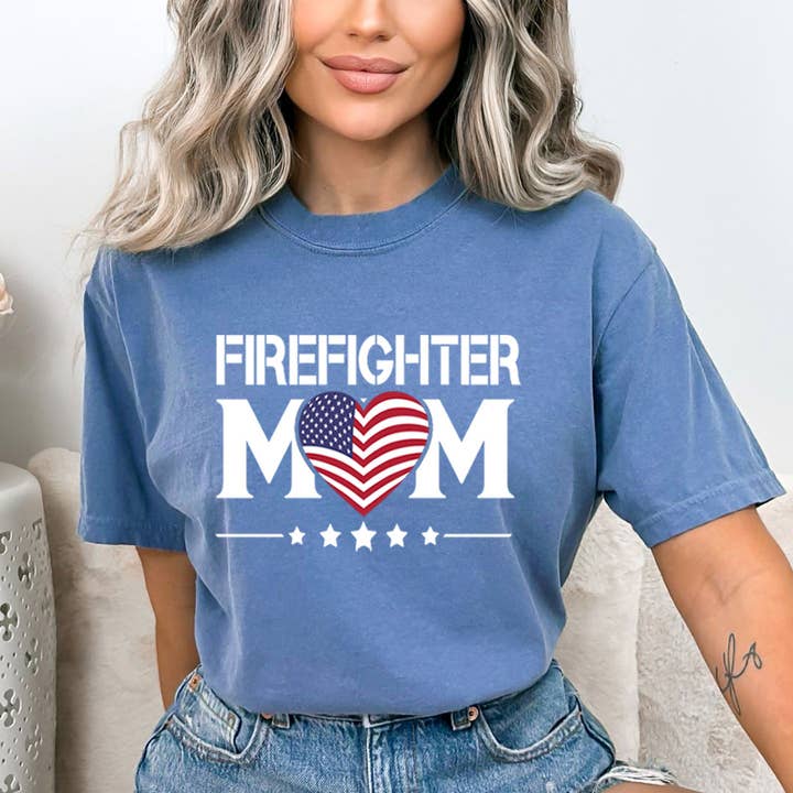LA Shirt Company - Wholesale Screen Printed T-Shirt - Women's - Firefighter Mom - Bella canvas