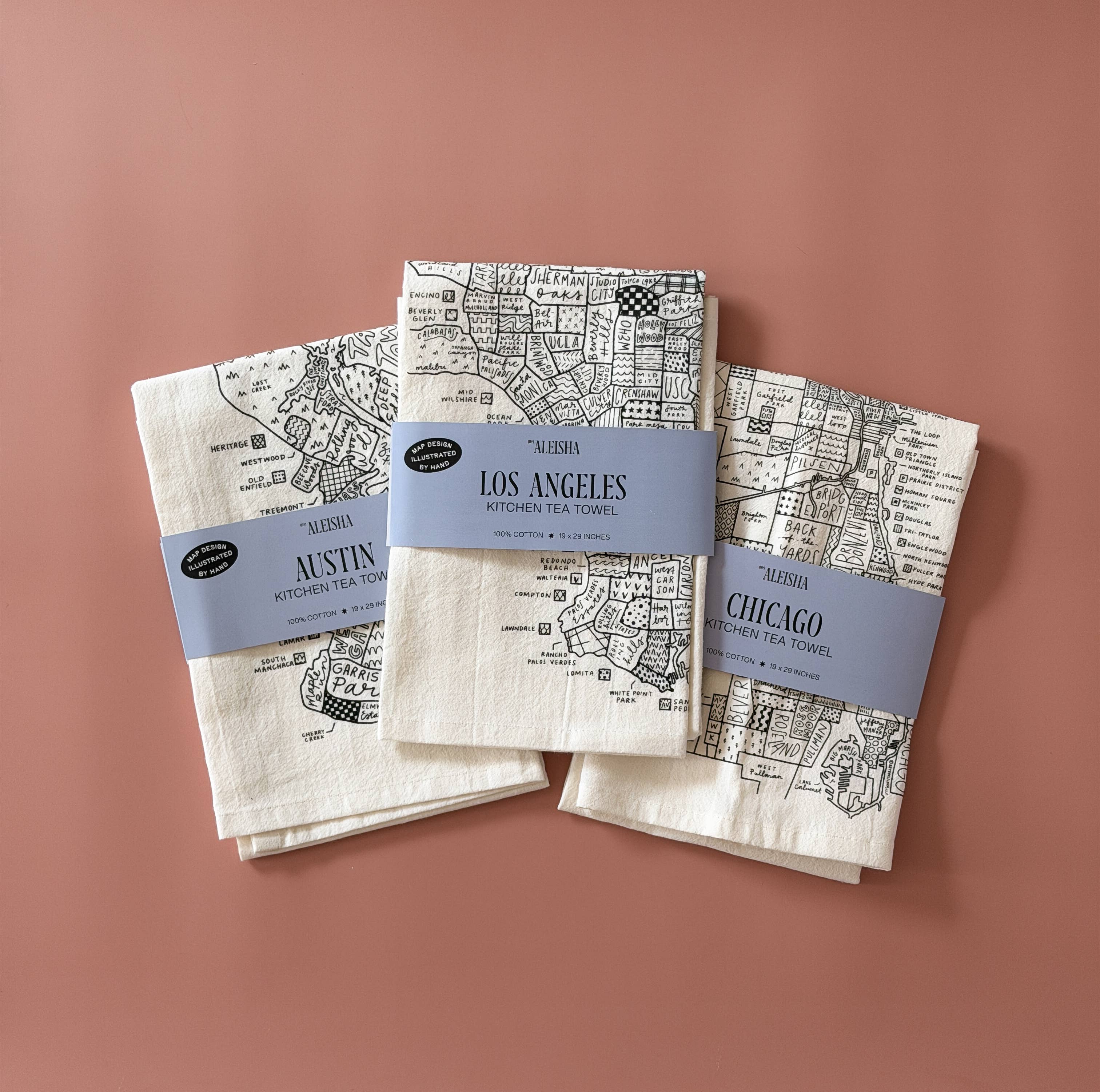 By Aleisha - Wholesale Tea Towel - Los Angeles Map Tea Towel13
