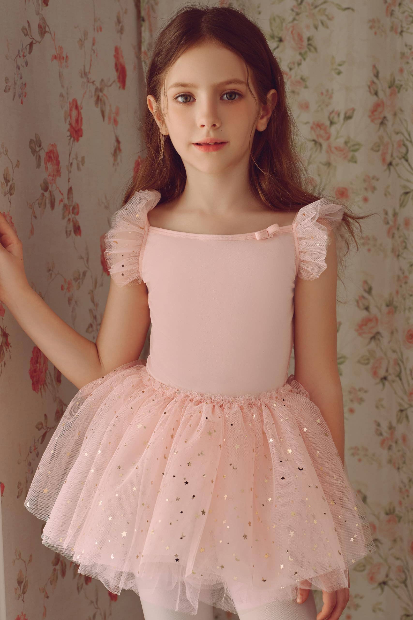 Peach Fuzz Ballet Leotards Flutter Sleeve Dance Dress for Girls for wholesale on Faire2
