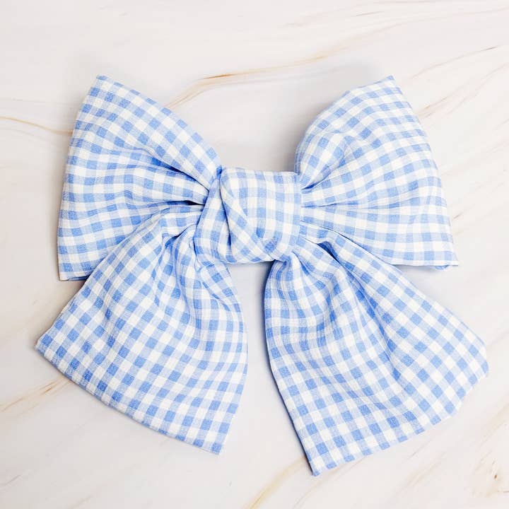 Ellison+Young - Wholesale Hair Clip - Women's - Gingham Bow Pretty Bow Hair Clip