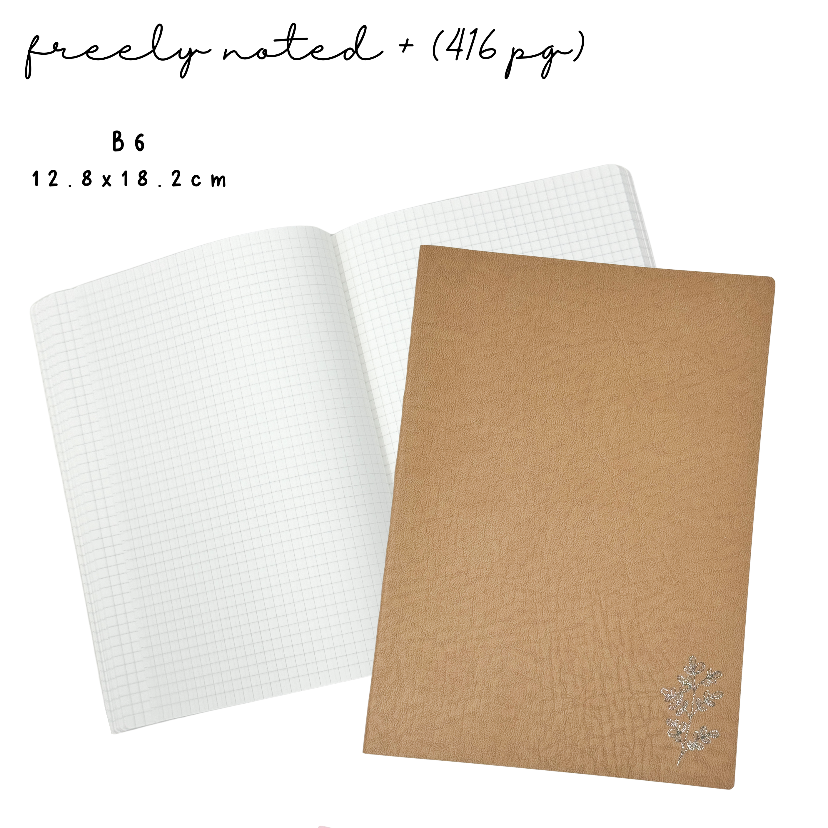 Plannermonkeyco - Wholesale Notebook - B6 | Brown Freely Noted + (416pg) | Tomoe River Paper Notebook0