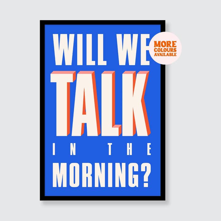 Sam Fender | Ne parleremo al mattino | Stampa per la vendita all'ingrosso da parte di Olivia Designs