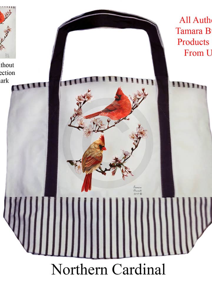 Northern Cardinal - Bird Tote Bags for wholesale by Pet Gifts USA, LLC
