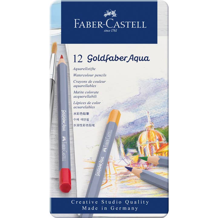 Faber-Castell / Creativity for Kids - Wholesale Colored Pencil - Goldfaber Aqua Watercolor Pencils, Tin of 12
