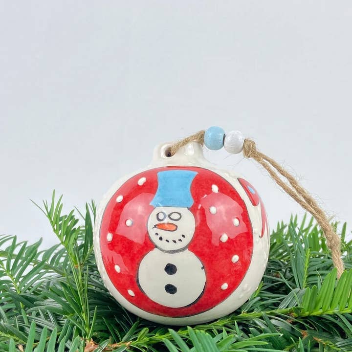 Pamoose - Wholesale Ornament - Handmade Turkish Christmas Ornament - Snow Pal & Ribbons