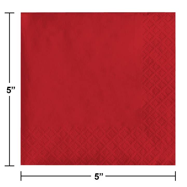 Bulk Party Decor - Wholesale Disposable Napkin - Classic Red Value Friendly Beverage Napkins, 20/Pkg1
