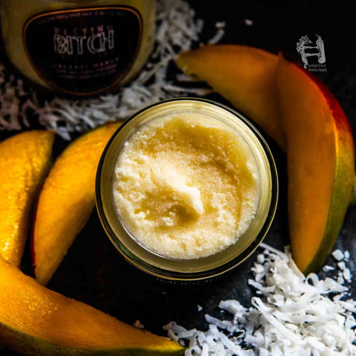 Badgerface Beauty Supply - Wholesale Facial exfoliant/scrub - Coconut Mango Face Scrub. Natural Face Care Products.1