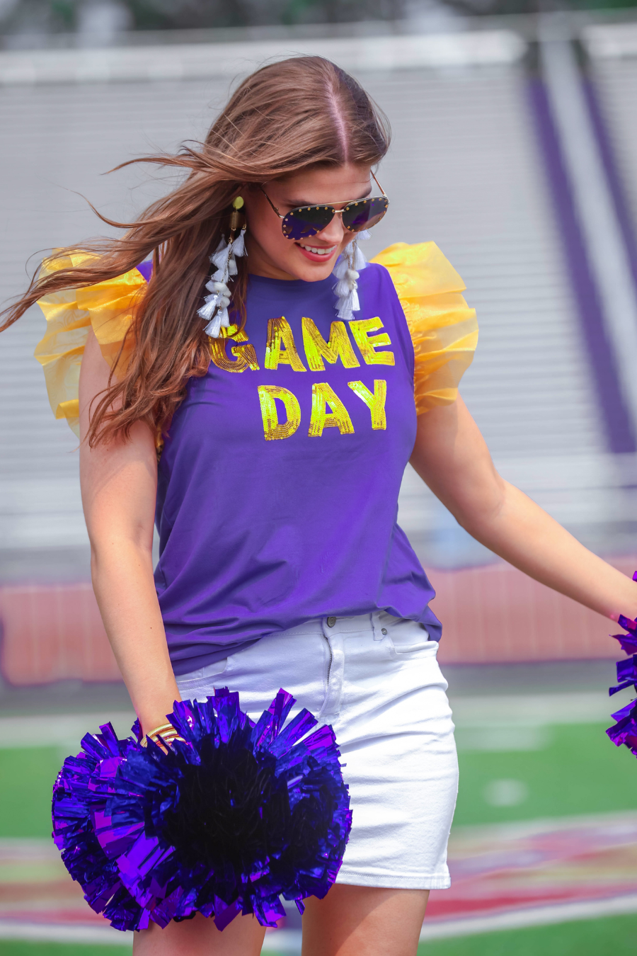 Jess Lea - Wholesale T-Shirt - Women's - It's Game Day Sequin Patch Top3