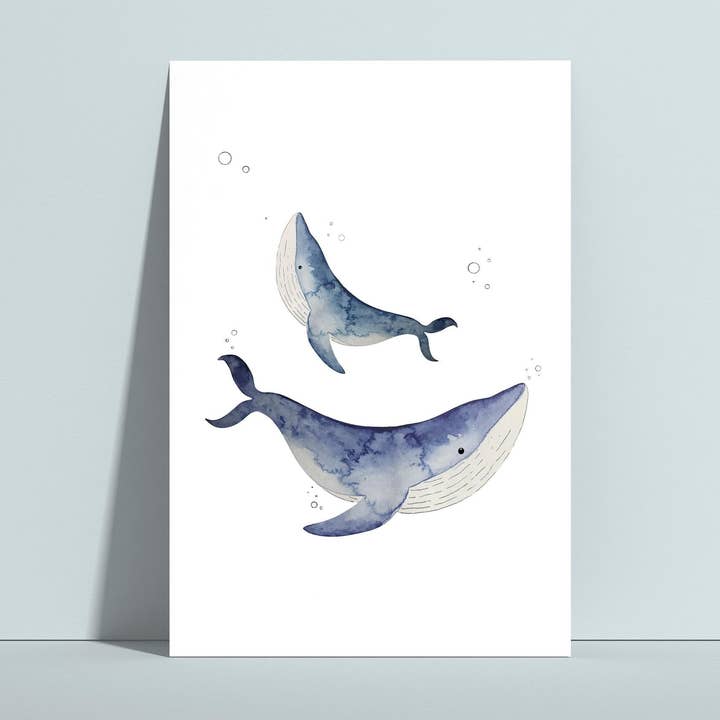Postal con diseño de ballena para venta al por mayor de Hannahs Firlefanz