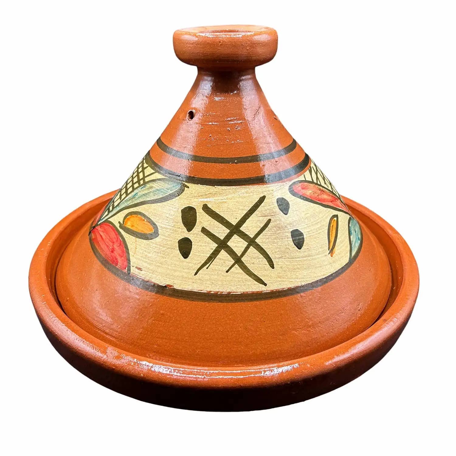 Etnico del Mondo - Wholesale Cooking Pot - Tajine XL 35 cm in Hand-Painted Terracotta with Ebook #161