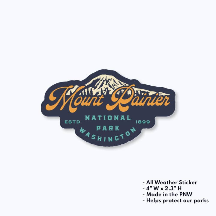 Winthrop Sticker | Mount Rainier National Park Vintage for wholesale by Rainier Watch Supply Co