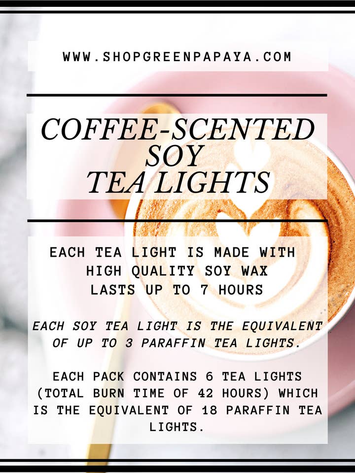 Coffee Scented Soy Tealight for wholesale by Green Papaya