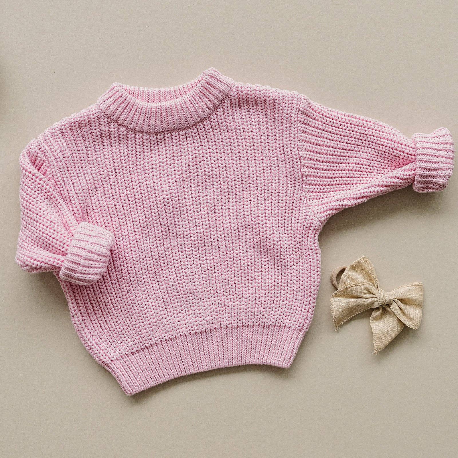 Lucky Panda Kids - Wholesale Knit Sweater - Kids - Chunky Knit Sweater | Pink13