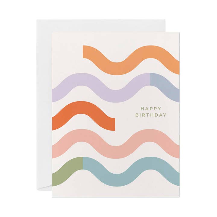 Wave Squiggle Birthday | Birthday Greeting Card for wholesale by Line & Kind Paper Co.