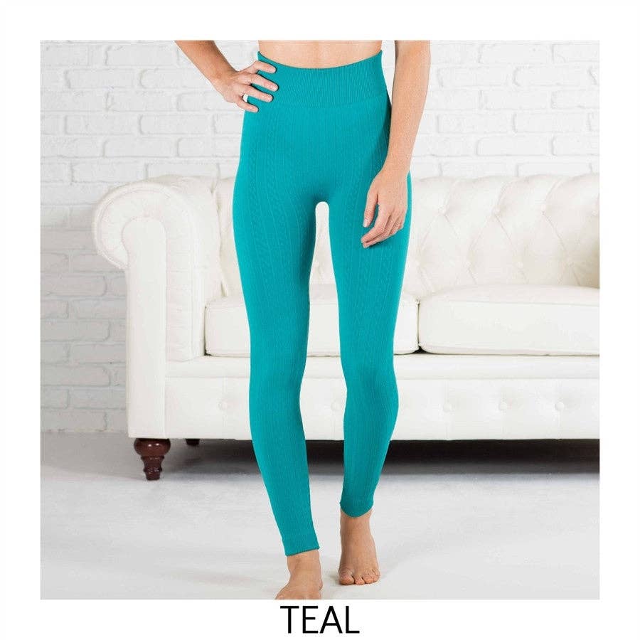 Truly Contagious - Venta al por mayor Leggings modernos - Mujer - Leggings forrados en forro polar de punto trenzado (TX200)7