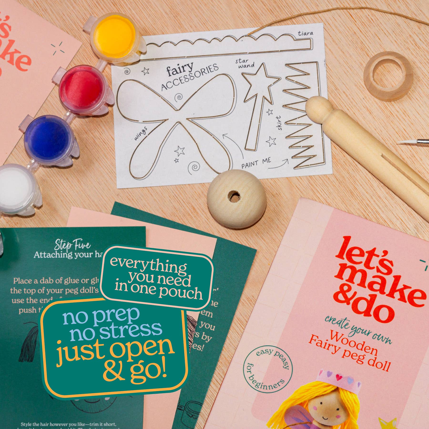 Let's Make & Do - Vente Kit de bricolage – enfant - Kit créatif pour fabriquer votre poupée fée en bois4