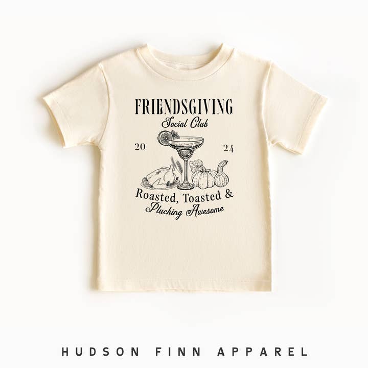 Friendsgiving Social Club Kids Shirt, Thanksgiving Toddler for wholesale by Hudson Finn Apparel