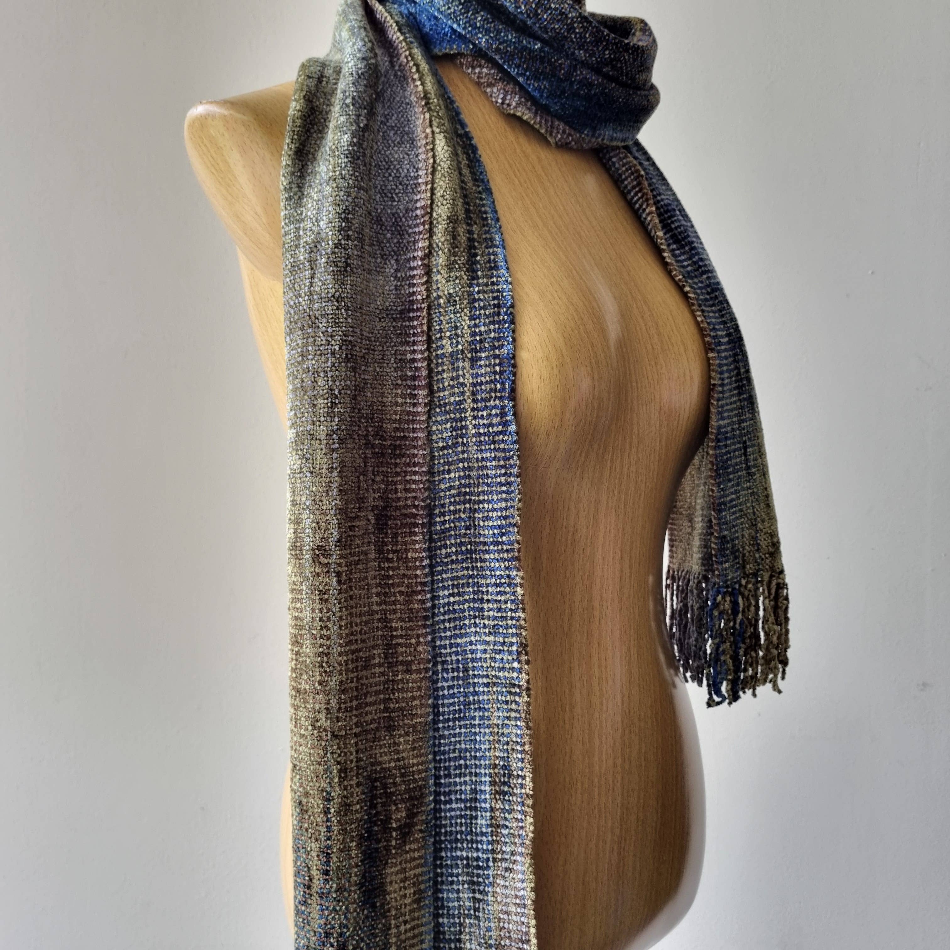 Achiote Guatemalan Goods - Wholesale Scarf - Women's - Handwoven bamboo fiber chenille scarf long2