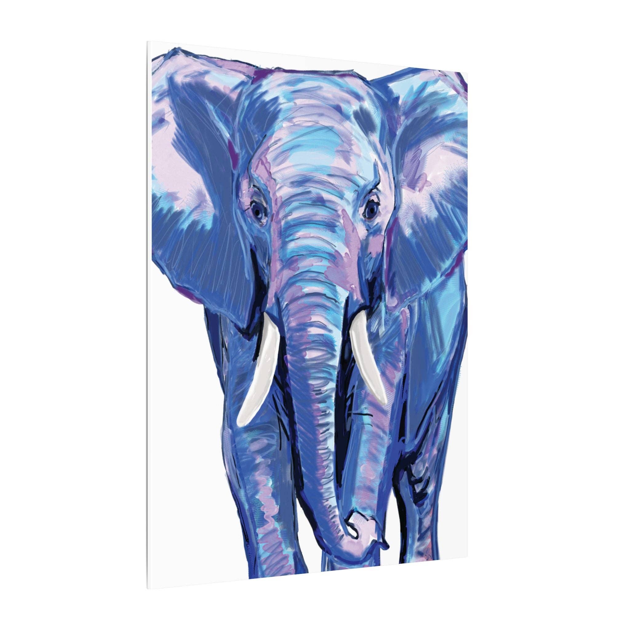 Blue Cava - Wholesale Art Print - Blue and Pink Elephant Canvas Art - Colorful Elephant Wall Décor66