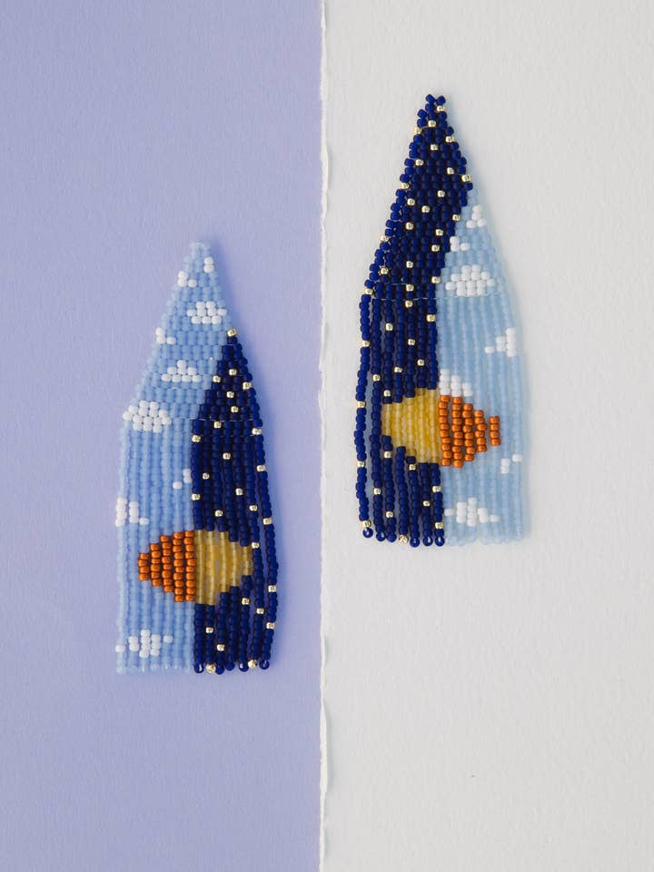 Daydream Handmade Japanese Glass Bead Dangle Earrings for wholesale by Weave Gold