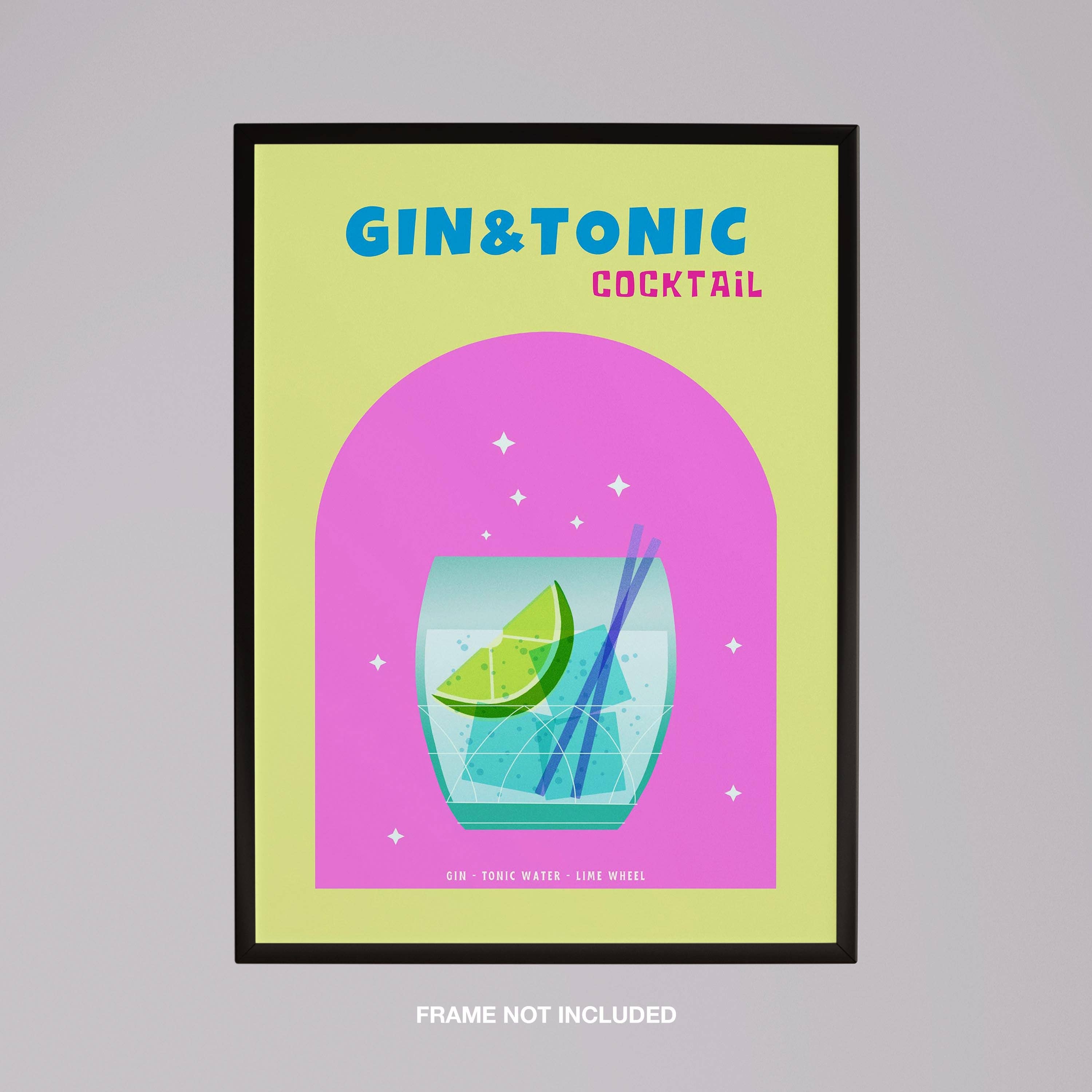 House Prints – wholesale Poster – Modern Refreshing Gin and Tonic Cocktail Drink - Rolled Poster Wall Art Print5
