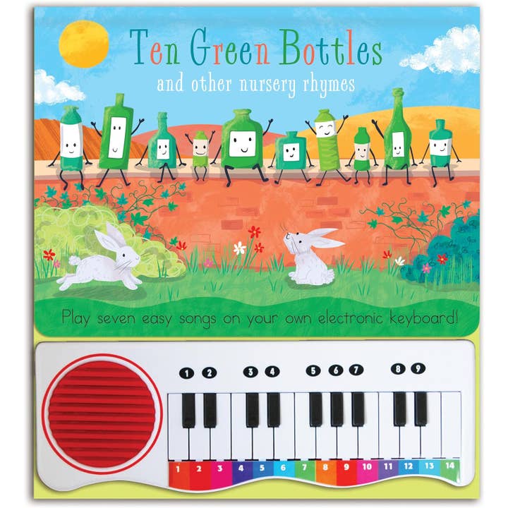 Robert Frederick Ltd – Livro para bebés e crianças (0 a 2) por atacado – Dez Garrafas Verdes - Livro Musical Infantil de Piano
