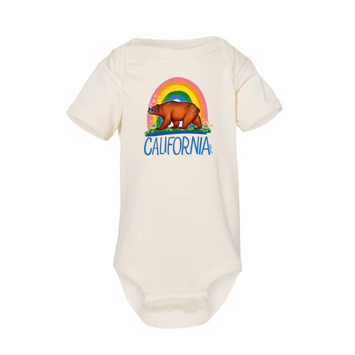 Good Vibes Bear Onesies for wholesale by doodles.ink.