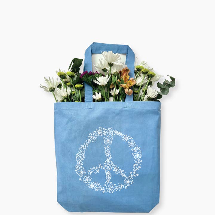 Nature Supply Co - Wholesale Tote Bag - Women's - Pollinator Peace Sign Eco Friendly Canvas Tote Bag | Reusable Bag | Gift7