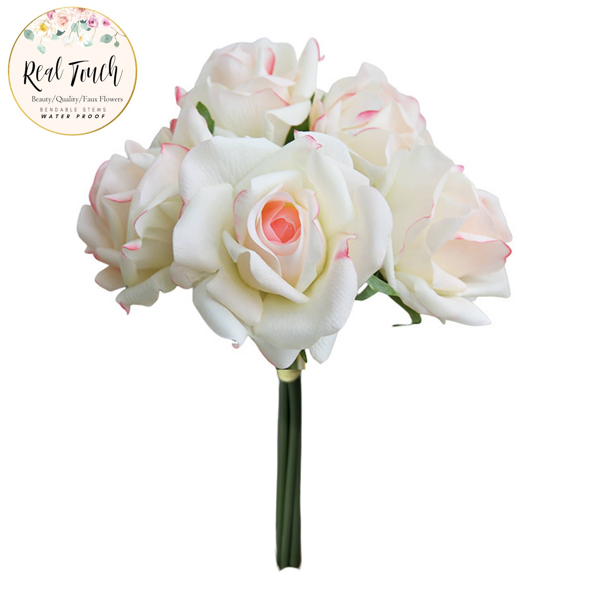 Angel Isabella - Wholesale Artificial Flowers - 10" Pack of 5 Stems-Moisturized coating Real Touch Rose11