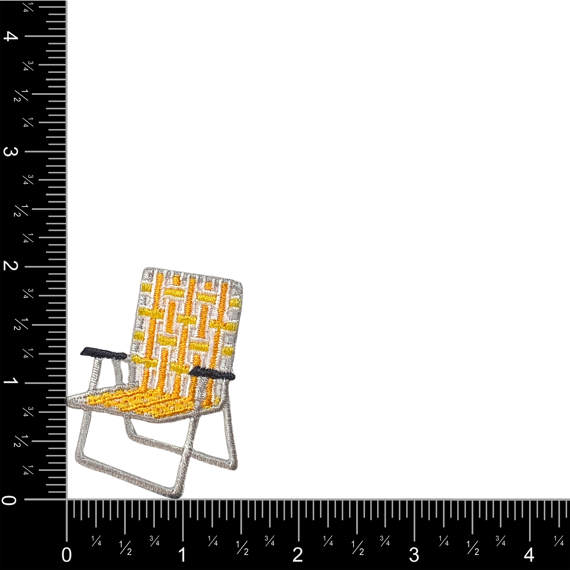 Wholesale Applique - Wholesale Patch - Vintage Gele Geweven Tuinstoel, Kamperen, Strijkembleem1