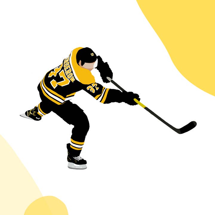 Autocollant Patrice Bergeron pour la vente par Erin Tucci Designs