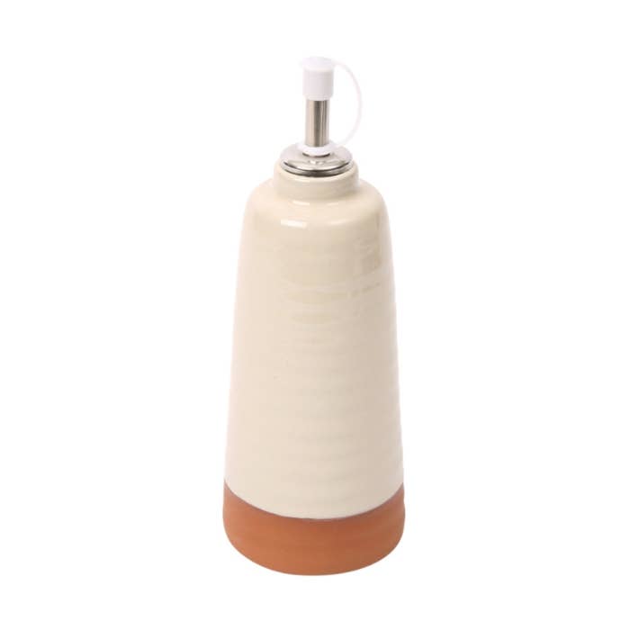 Dexam UK - Wholesale Oil/Vinegar Dispenser - Porto Terracotta Ribbed Oil Drizzler - Stone0