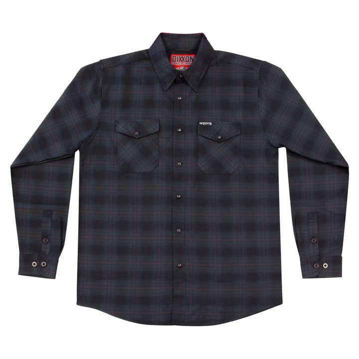 The Phantom Black Flys x Dixxon Men's Flannel Collab for wholesale on Faire