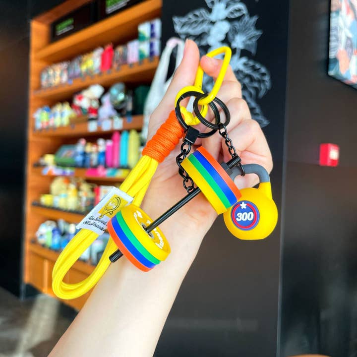 Little Trendy - Wholesale Keychain - Women's - Fitness Series Silicone barbell Keychain Creative Gift1
