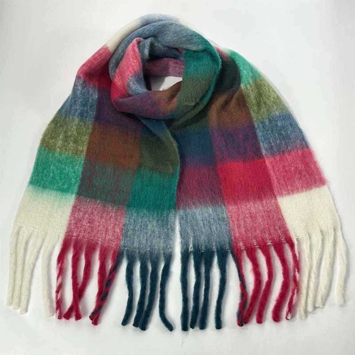 NINEXIS - Wholesale Scarf - Women's - CWASC1578_WINTER PLAID THICKENED WARM SCARF SHAWL5