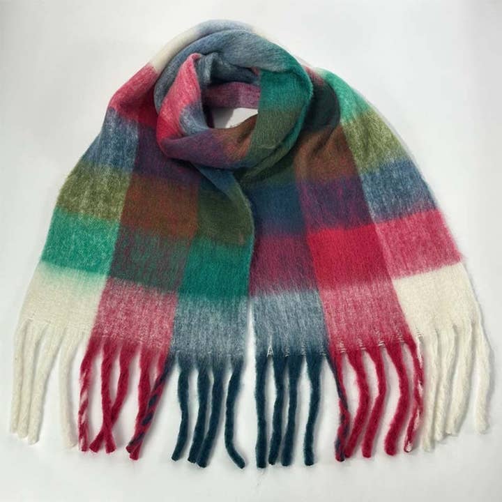 NINEXIS - Wholesale Scarf - Women's - CWASC1578_WINTER PLAID THICKENED WARM SCARF SHAWL5