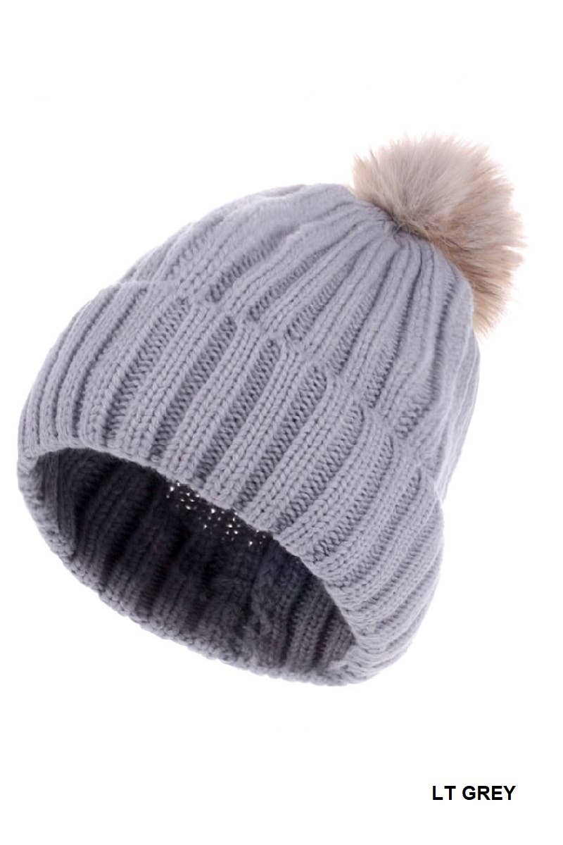 Vanilla Monkey - Wholesale Beanie - Women's - Ribbed Knitted Pom Pom Beanie5