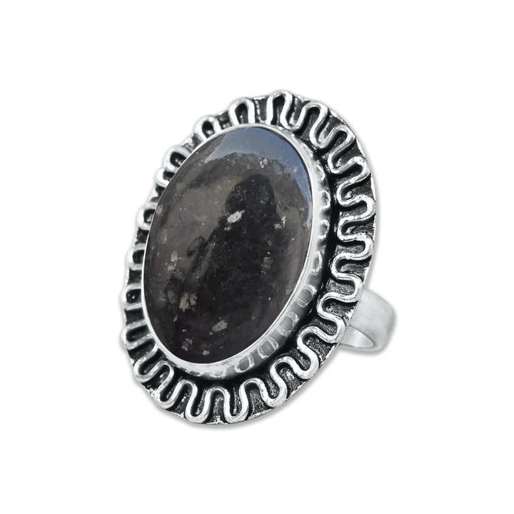 Handmade Jewels - Wholesale Multi-Stone Ring - Nuummite Rings – Handmade, Silver-Plated, Grounding (Made To Order)16