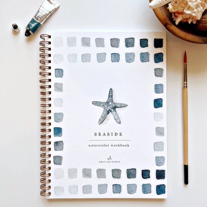 emily lex studio - Wholesale Coloring Book - Adult - seaside watercolor workbook