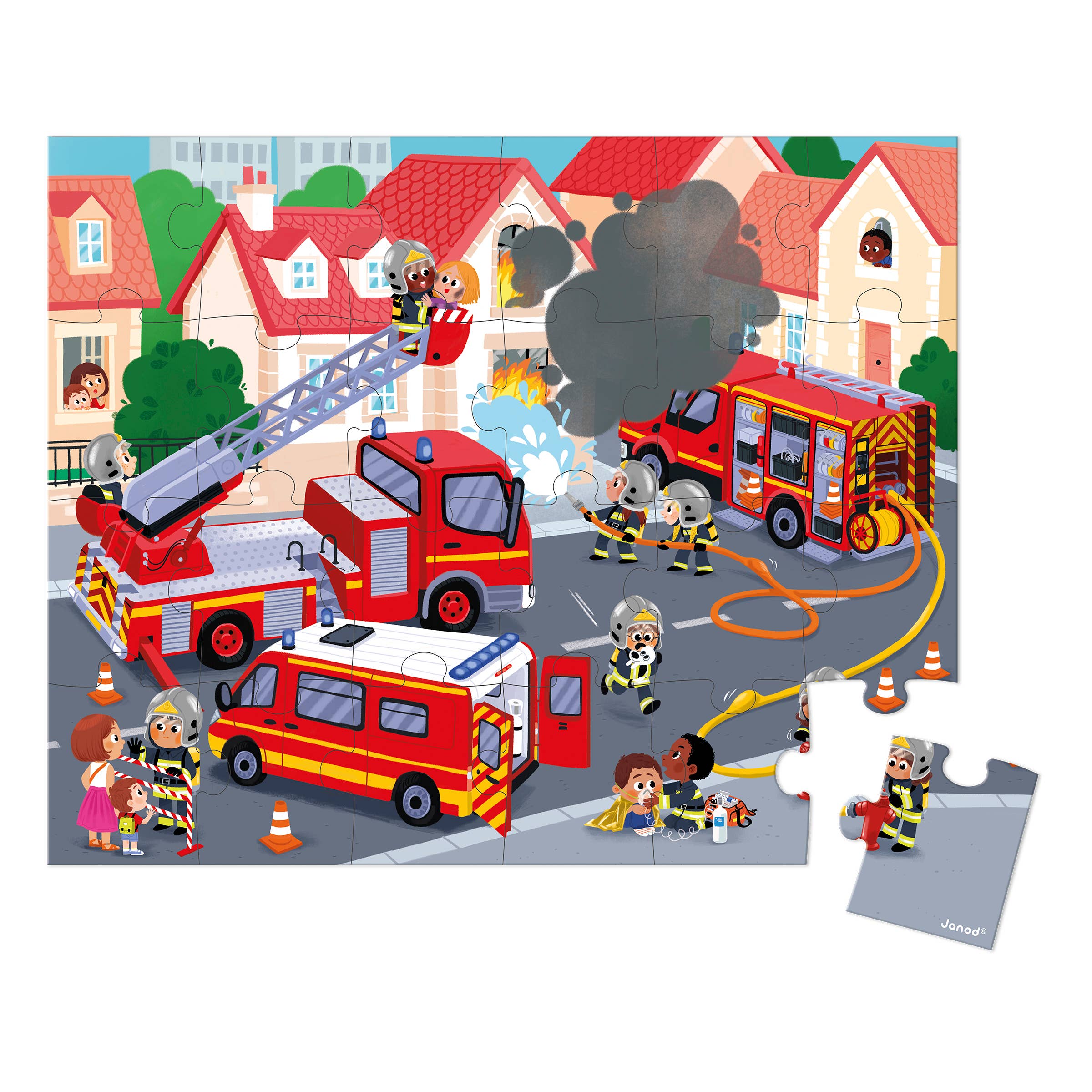Janod - Wholesale Puzzle - Kids - Puzzle - Fireman - 24 Pcs2
